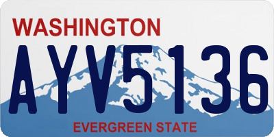 WA license plate AYV5136