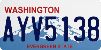 WA license plate AYV5138