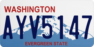 WA license plate AYV5147