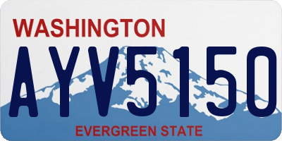 WA license plate AYV5150