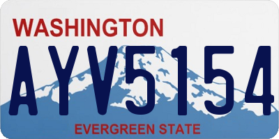 WA license plate AYV5154