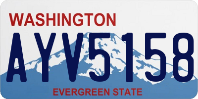 WA license plate AYV5158