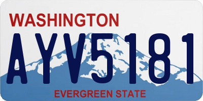 WA license plate AYV5181