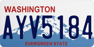 WA license plate AYV5184