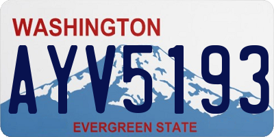 WA license plate AYV5193
