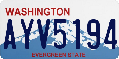 WA license plate AYV5194