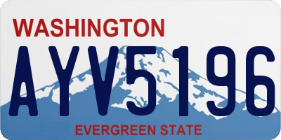 WA license plate AYV5196