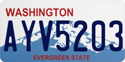 WA license plate AYV5203
