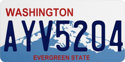 WA license plate AYV5204