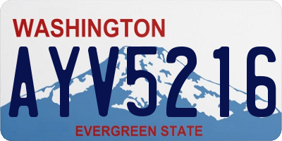 WA license plate AYV5216