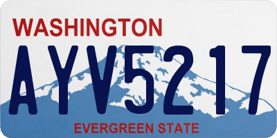 WA license plate AYV5217