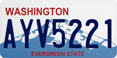 WA license plate AYV5221