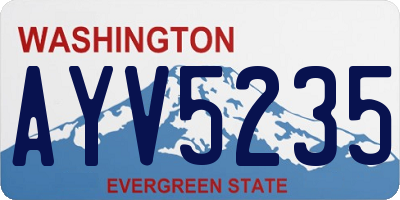 WA license plate AYV5235