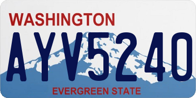 WA license plate AYV5240