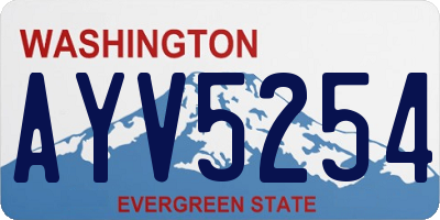 WA license plate AYV5254