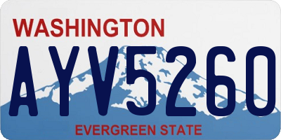 WA license plate AYV5260