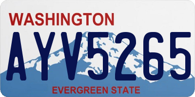 WA license plate AYV5265