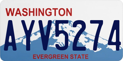 WA license plate AYV5274