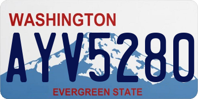 WA license plate AYV5280