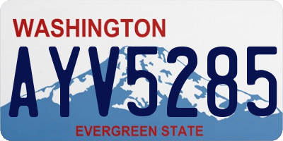 WA license plate AYV5285