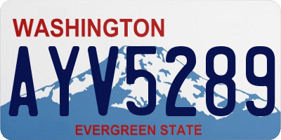 WA license plate AYV5289