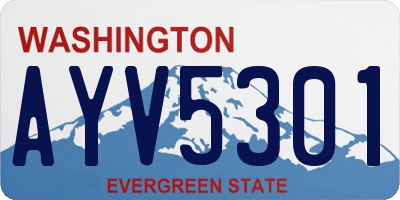 WA license plate AYV5301