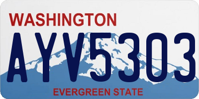 WA license plate AYV5303