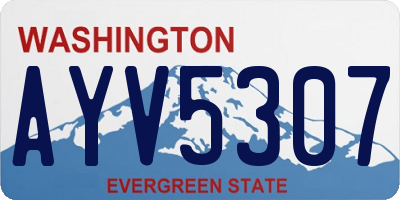 WA license plate AYV5307