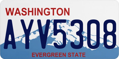 WA license plate AYV5308