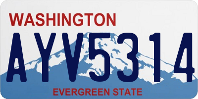 WA license plate AYV5314