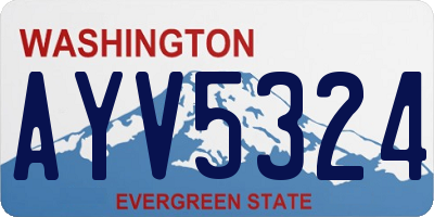 WA license plate AYV5324