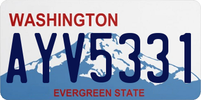 WA license plate AYV5331