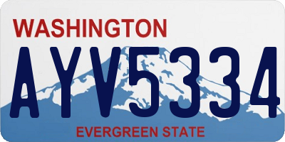 WA license plate AYV5334