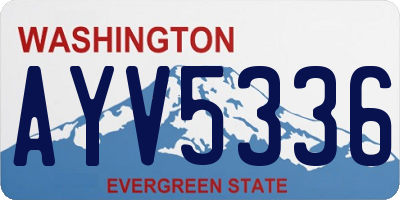 WA license plate AYV5336