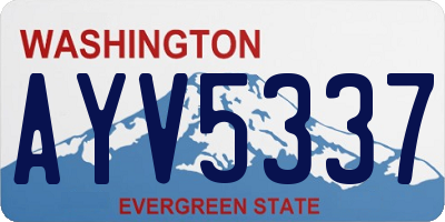WA license plate AYV5337