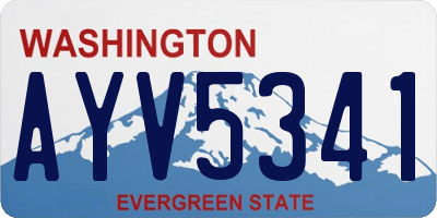 WA license plate AYV5341