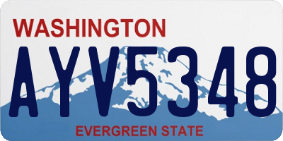 WA license plate AYV5348
