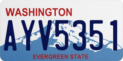 WA license plate AYV5351
