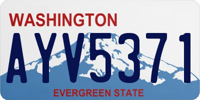 WA license plate AYV5371