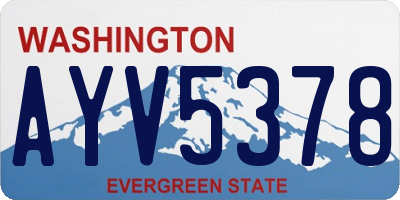 WA license plate AYV5378