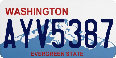 WA license plate AYV5387