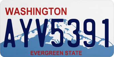 WA license plate AYV5391