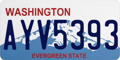 WA license plate AYV5393