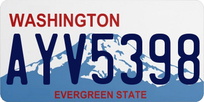 WA license plate AYV5398