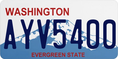 WA license plate AYV5400