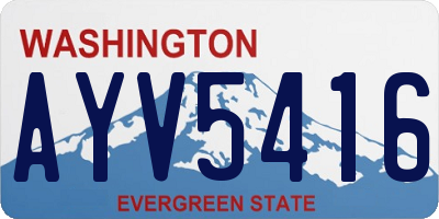 WA license plate AYV5416