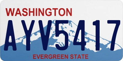 WA license plate AYV5417