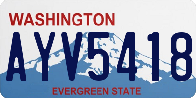 WA license plate AYV5418