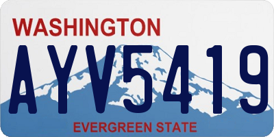 WA license plate AYV5419