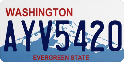WA license plate AYV5420